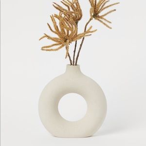 H&M CERAMIC DONUT SMALL VASE BEIGE